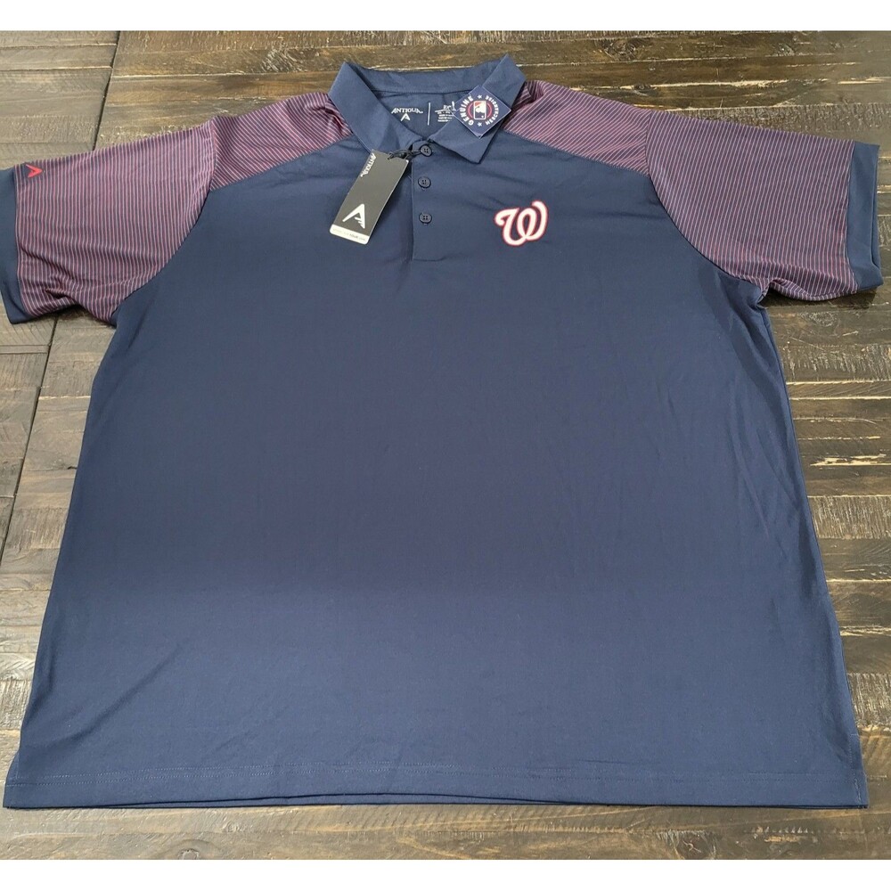 Washington Nationals Antigua Polo Navy Blue Mens XXL MLB